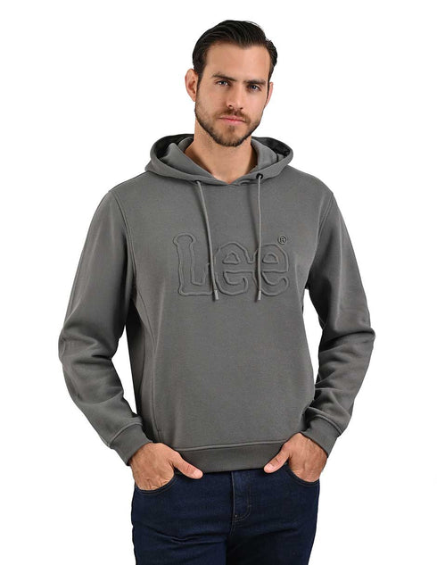 Sudadera con capucha LEE en color gris para caballero